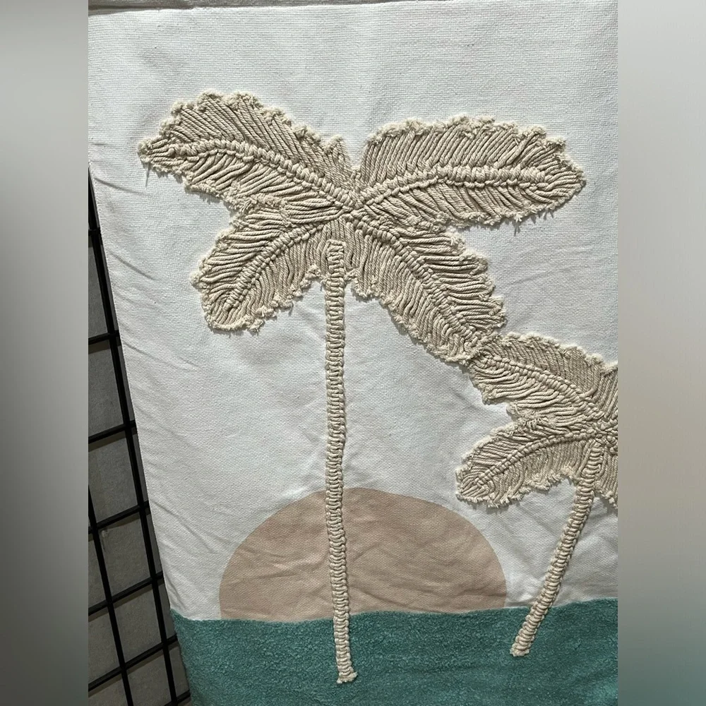 Tropical Wall Hanging with Palm Tree Design BY POTTERY BARN TEEN, 30”X 36”